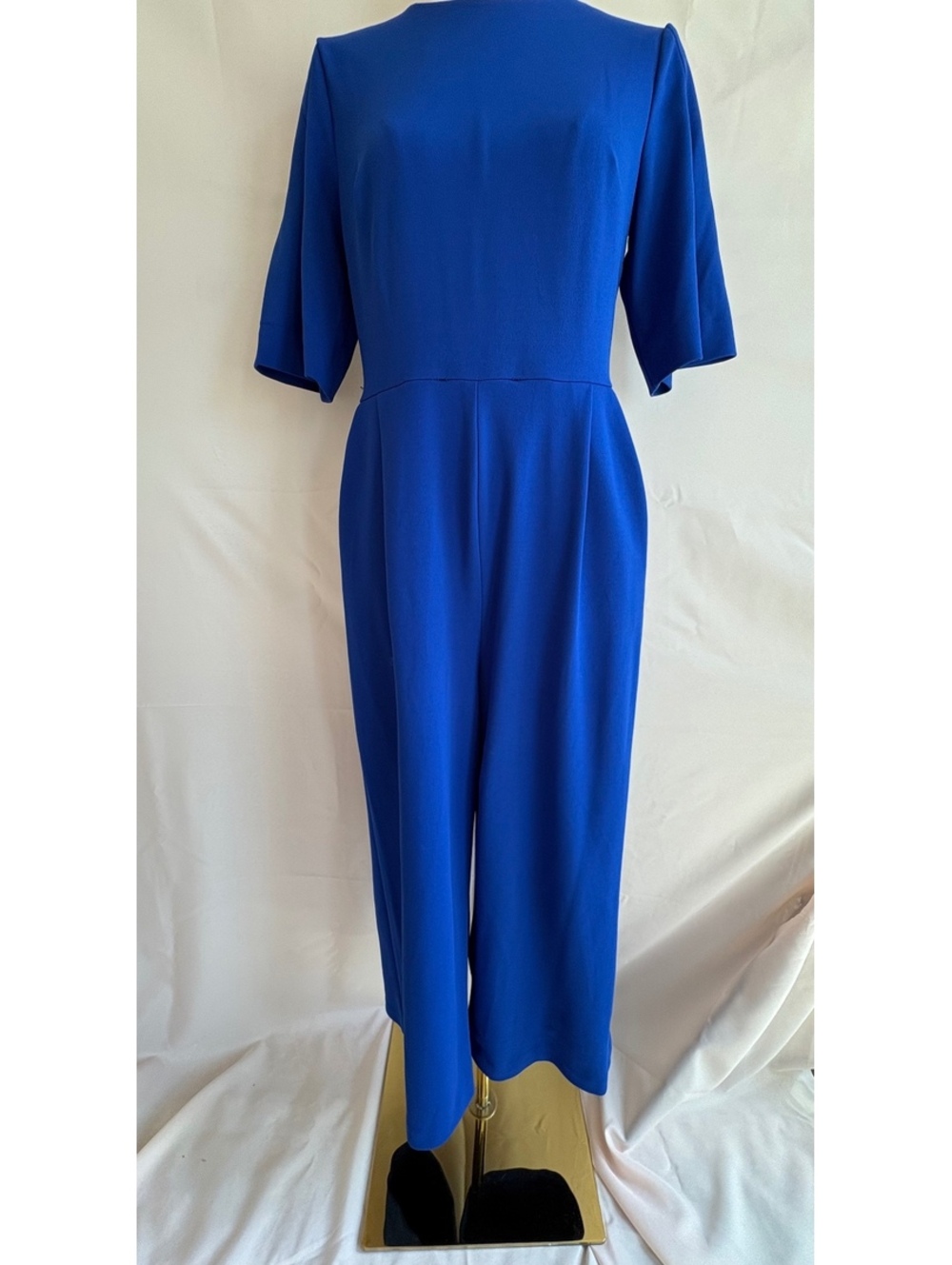 Calvin Klein Women's Size 8 Royal Blue Jumpsuit with Elbow-Length Sleeves